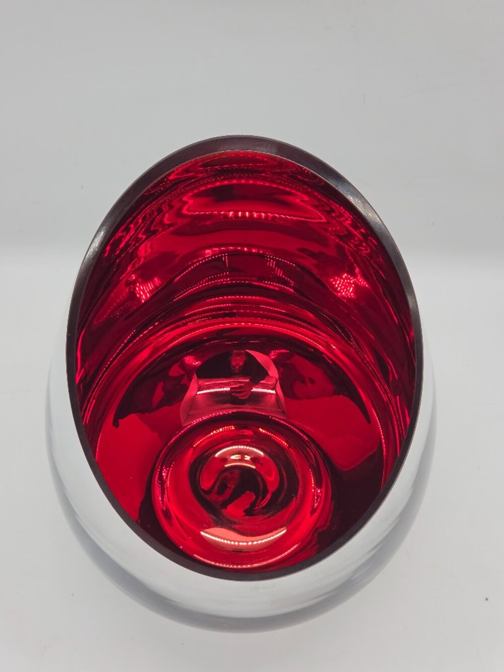 Mercury Glass Ruby Red Vase Candle Bowl Mirror Reflective Cylinder 8"